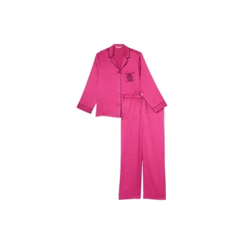 Victoria's Secret Pajama Set Women's Sweet Pink Logo Jacquard