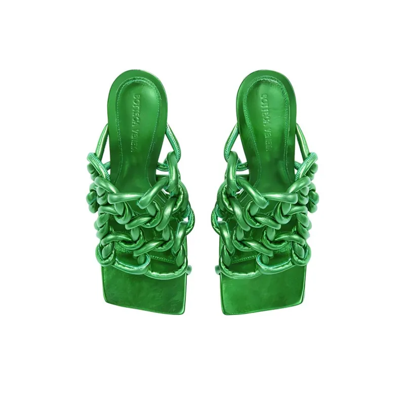 Bottega Veneta Stretch Slip Resistant Stylish Sandals Women's Green-3