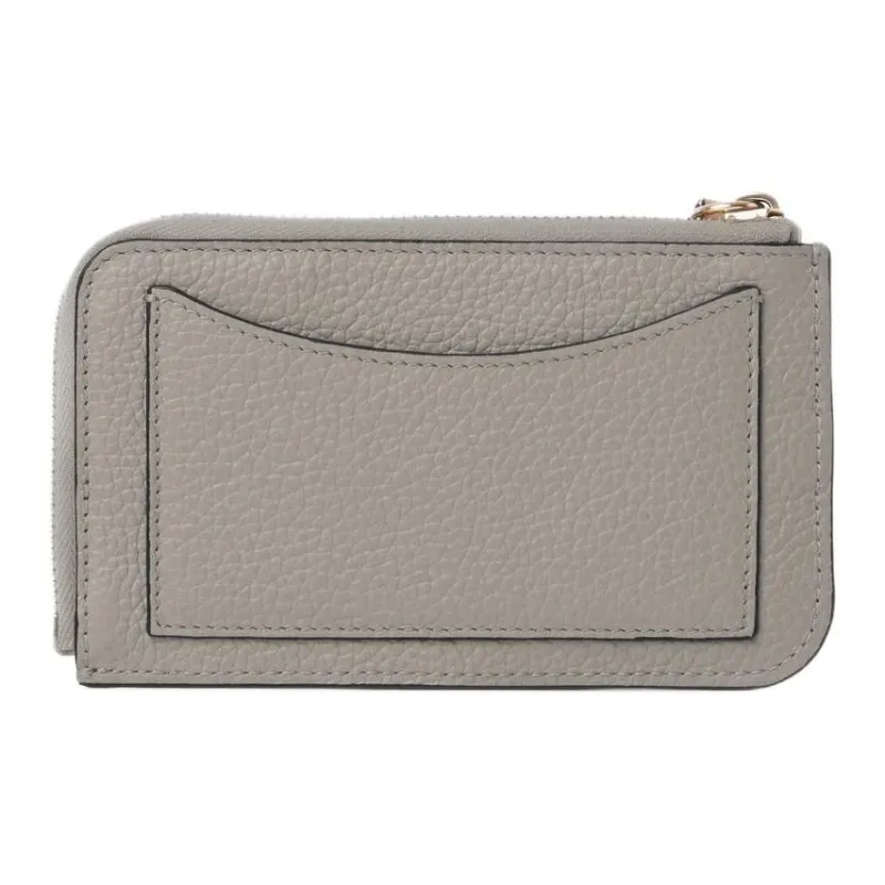 Chloe Alphabet Grain And Shiny Calfskin Coin Purse Trumpets Women's Cashmere Gray-1