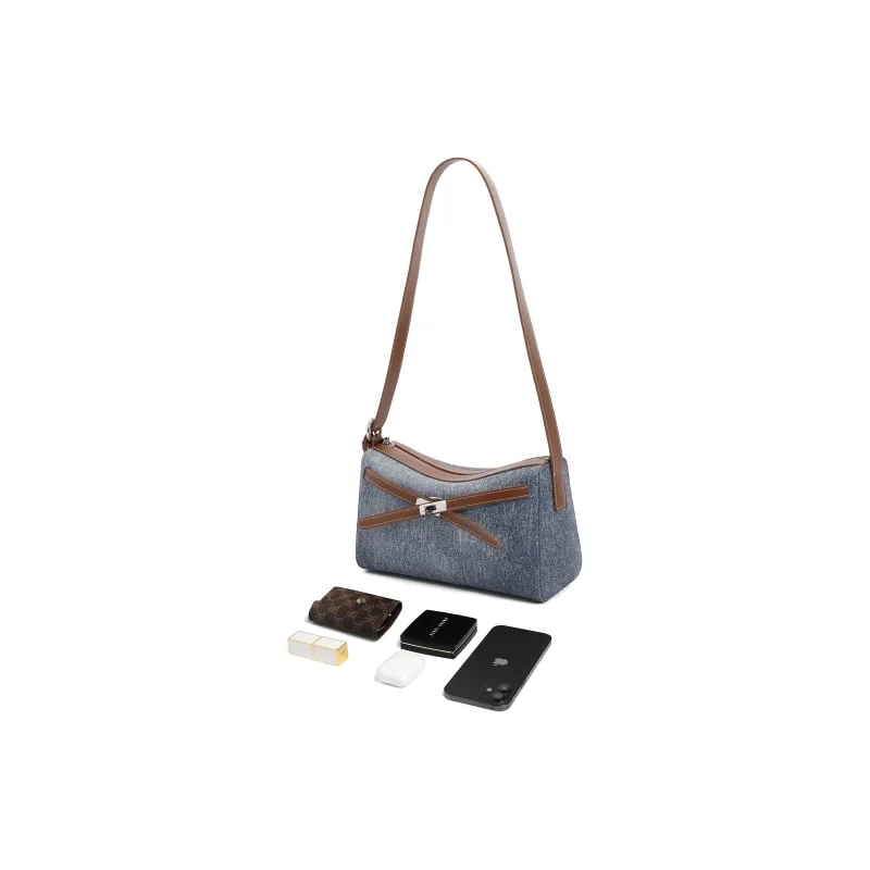 BELLE Artificial Leather Crossbody Bag Medium Size Women's Multicolor-3