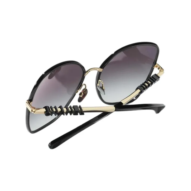 CHANEL Metal Butterfly Sunglasses Unisex Black-4