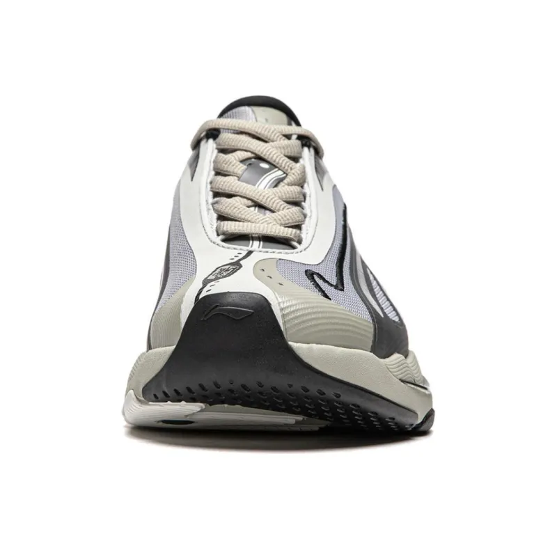 LiNing Butterfly 2K Slip Resistant Cushioning Wear Resistant Support Low Top Chunky Sneakers Men's Gray-4