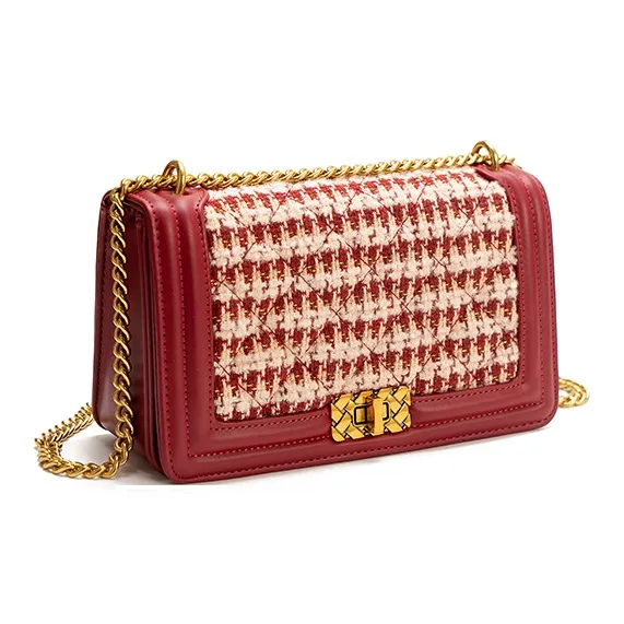 Vigno Synthetic Leather Handbag, One Shoulder, Crossbody Bag Women's Red-2