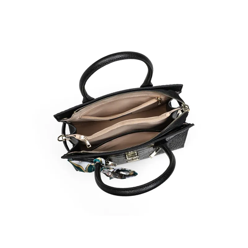 C°BANNER Cow Leather With Synthetic Leather One Shoulder Crossbody Portable Mom Bag Regular Women's Black-7