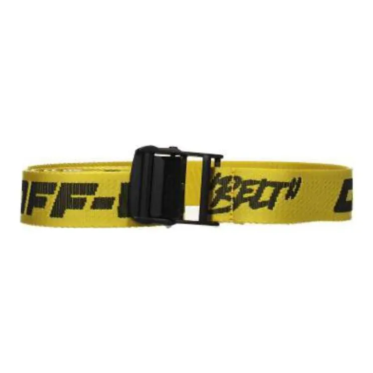 OFF-WHITE Print Design Polyamide Other Belts Men's Yellow Width: 4CM-0