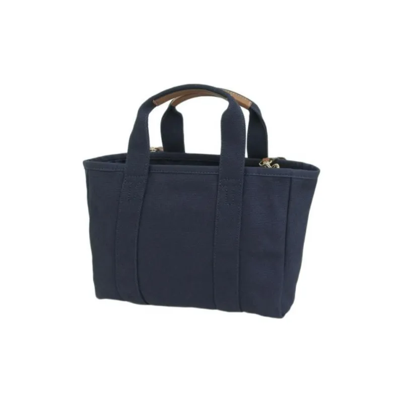 TORY BURCH Canvas Tote Bag, Shopping Bag, Shoulder Bag, Crossbody Bag, Handbag Small Size Women's Dark Blue-3