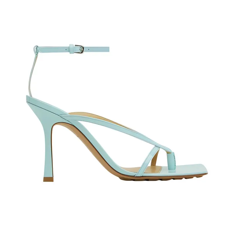 Bottega Veneta Stretch One Strap Sandals 9cm Women's Light Blue-1