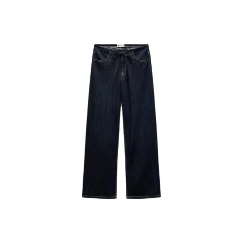 ZARA Trf Jeans Women's Deep Indigo Cyan