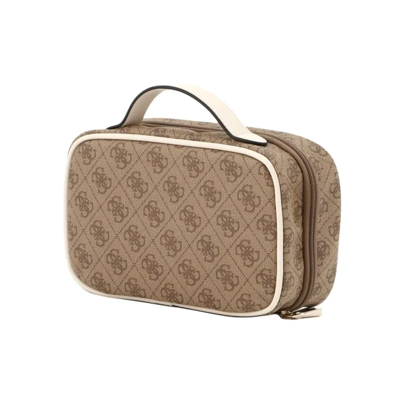 GUESS Polyurethane Makeup Bag Women's Beige-2