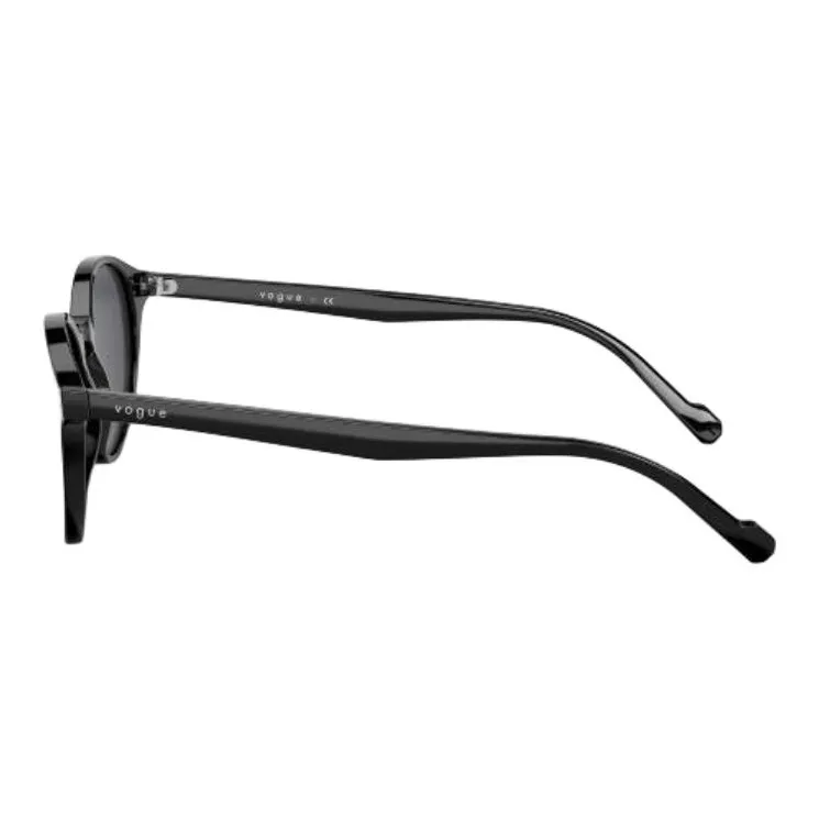 VOGUE Plastic Round Sunglasses Men's Black-2
