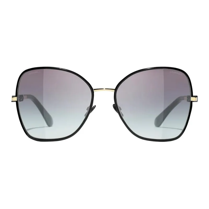 CHANEL Metal Butterfly Sunglasses Unisex Black-1