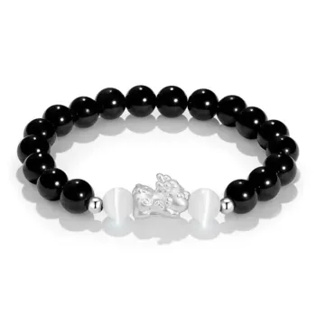 Noritake Obsidian Jade Bracelets Unisex