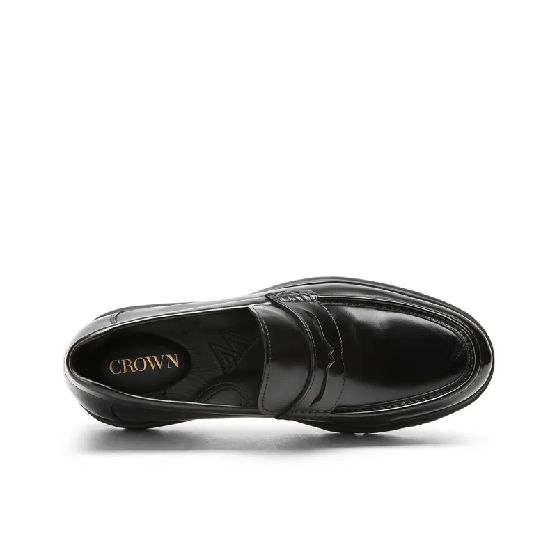 CROWN Men's Casual Shoes Men Low Top Black-3