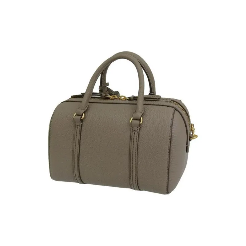 TORY BURCH Leather Shoulder Bag, Crossbody Bag, Handbag Trumpets Women's Gray-3