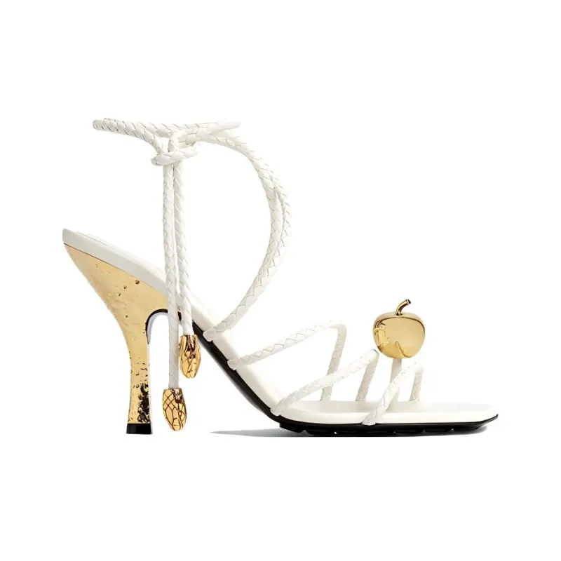 Bottega Veneta Adam One Strap Sandals 9cm Women's White-1