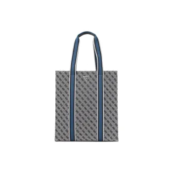 GUESS Polyester Tote Bag Shopping Bag Handbag Medium Size Men's Gray Blue