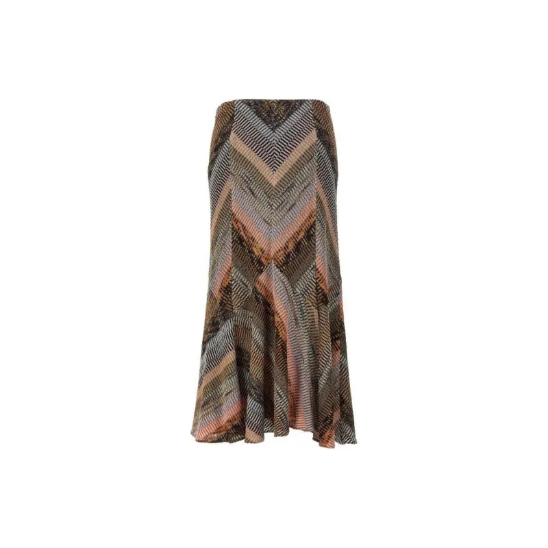 MISSONI Patchwork Effect Flared Lame Midi Skirt-1