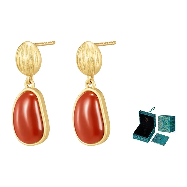 MAMADESHOUHU Agate Jade Earrings Women's-2
