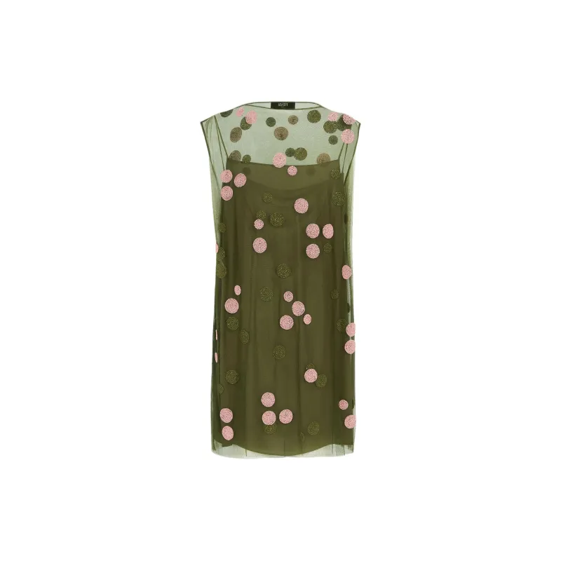 FENDI SS24 Sleeveless Dress Women's Green-1