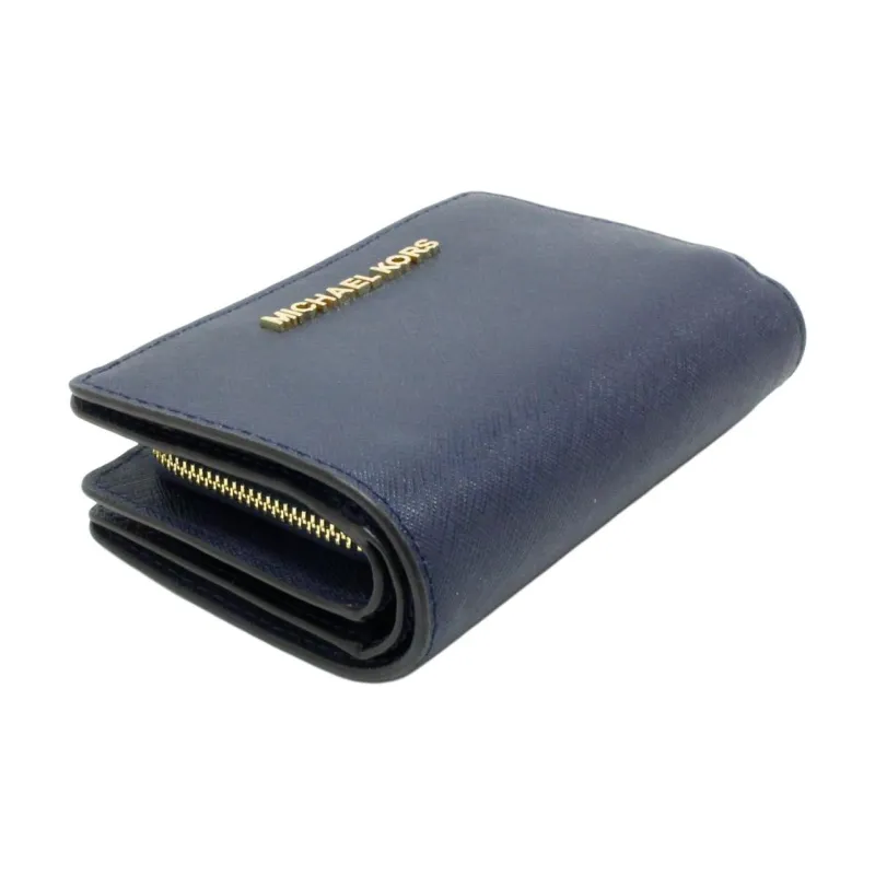 MICHAEL KORS Jet Set Artificial Leather Wallet Unisex Marine Blue-3