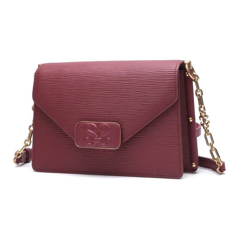 Satchi Top Grain Cow Leather Crossbody Bag Women's Red/White/Yellow/Purple/Black-1