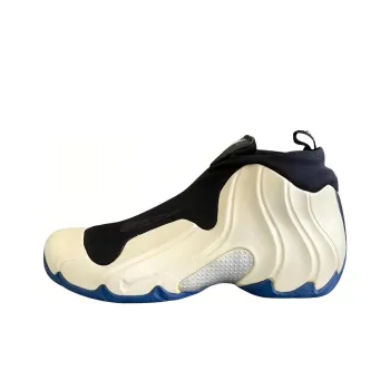 Nike Air Flightposite Anti-Slip Wear-Resistant Mid-Top Vintage Basketball Shoes Men's Beige Black Blue
