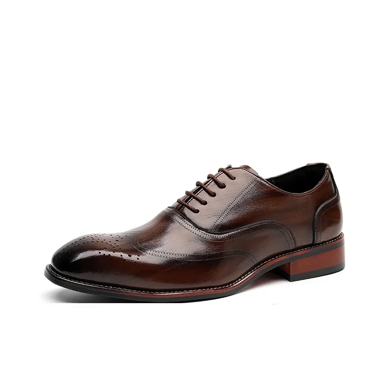XIAOTOULANG Dress Shoes Men Low Top Black/Brown-13