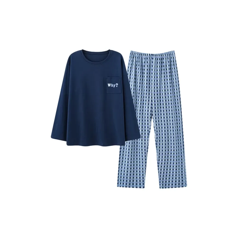 MIIOW Pajama Set Unisex Navy Blue-1