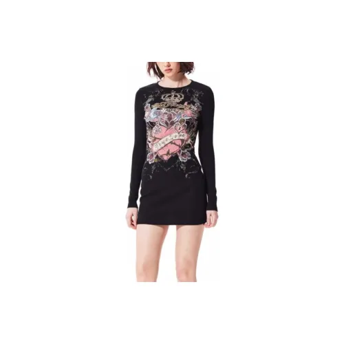 Ed Hardy Long-Sleeved Dresses Women's Black