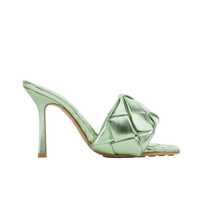 Bottega Veneta Intreccio Metallised Mules Women's-1