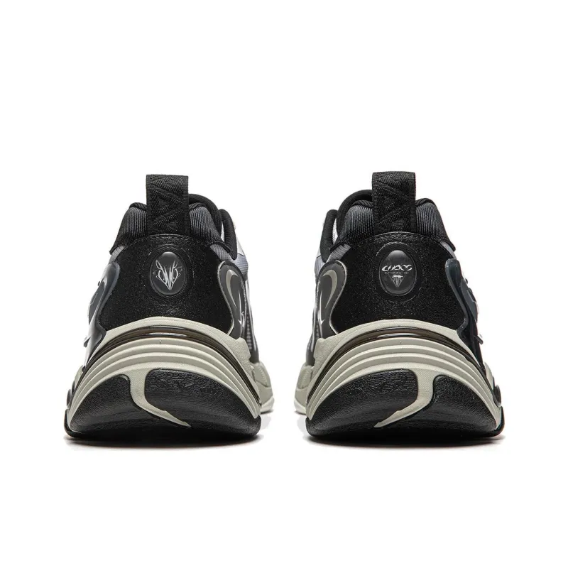 LiNing Butterfly 2K Slip Resistant Cushioning Wear Resistant Support Low Top Chunky Sneakers Men's Gray-5