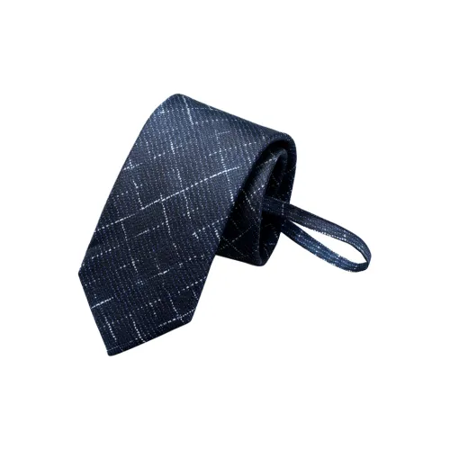 GOLDLION Mulberry Silk Advanced Versatile Workplace Interview Commute Ties Men's Navy Blue