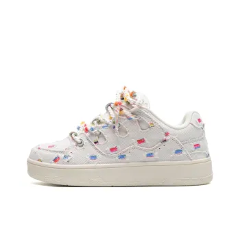LIANGHUO Anti Slip Wear Resistant Low Top Skateboard Shoes Women's Rice Rainbow