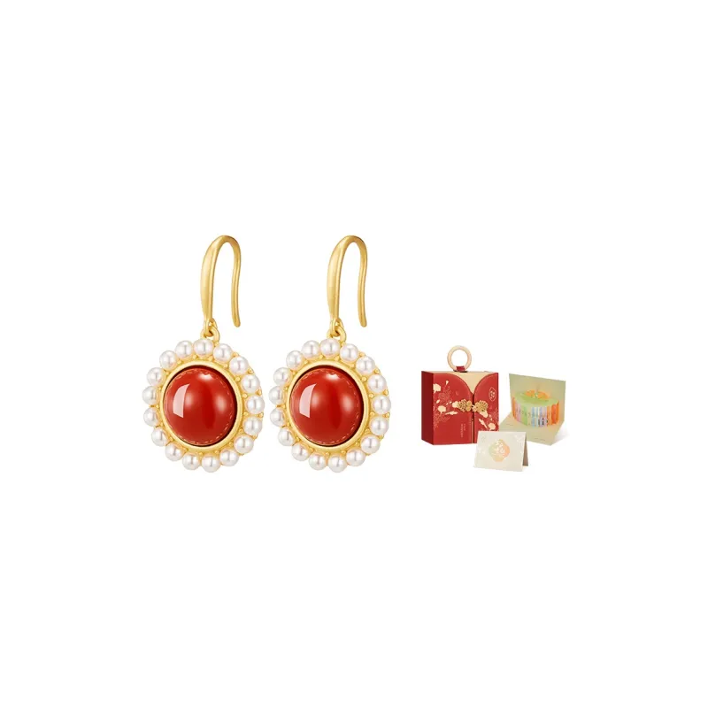 MAMADESHOUHU Agate Jade Earrings Women's-4