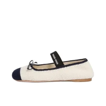 MIU MIU Flat Mary Jane Shoes Women's Ivory