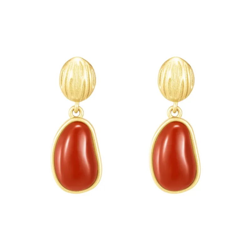 MAMADESHOUHU Agate Jade Earrings Women's-0