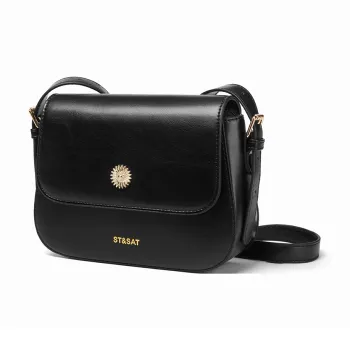 ST&SAT Synthetic Leather Crossbody Bag Shoulder Bag Women's Pitch Black/Brown