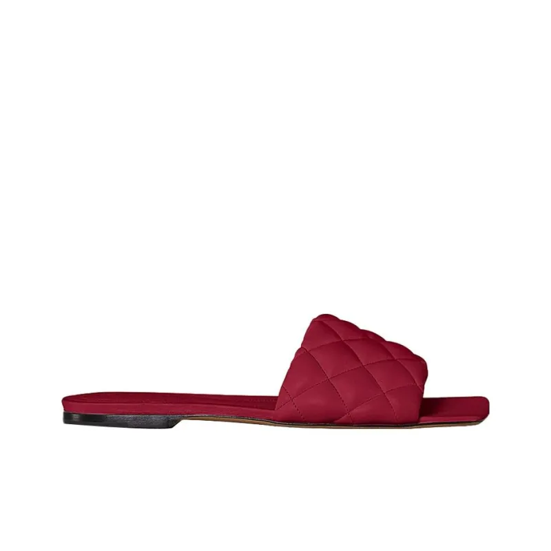 Bottega Veneta Padded Slide Slippers Women's Red-1