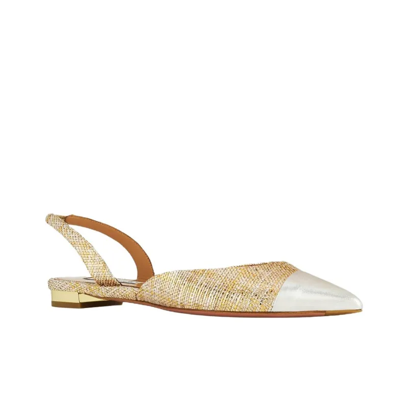 AQUAZZURA Milanese Casual Single Shoes Women's Gold-2