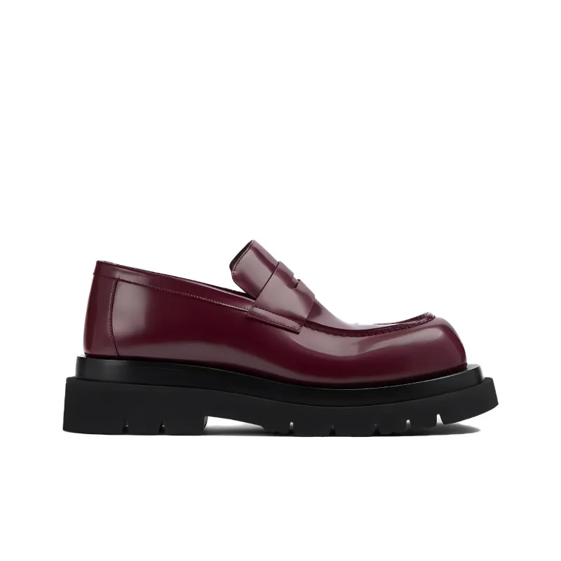 Bottega Veneta Lug Loafers Men's Burgundy-1