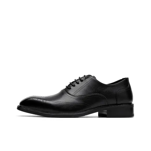 XIAOTOULANG Dress Shoes Men Low Top Black/Brown
