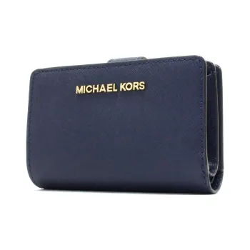 MICHAEL KORS Jet Set Artificial Leather Wallet Unisex Marine Blue