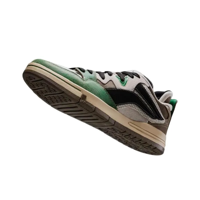 LiNing Wave Pro Lightweight And Breathable Low-Top Skateboard Shoes Men's Gray Green-3
