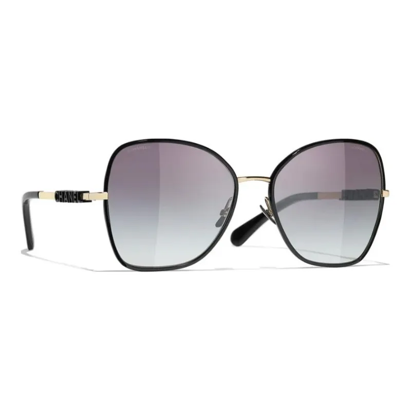 CHANEL Metal Butterfly Sunglasses Unisex Black-2