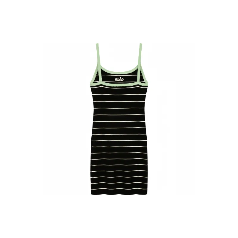 CHUU Slip Dresses Women's Black Stripes-3