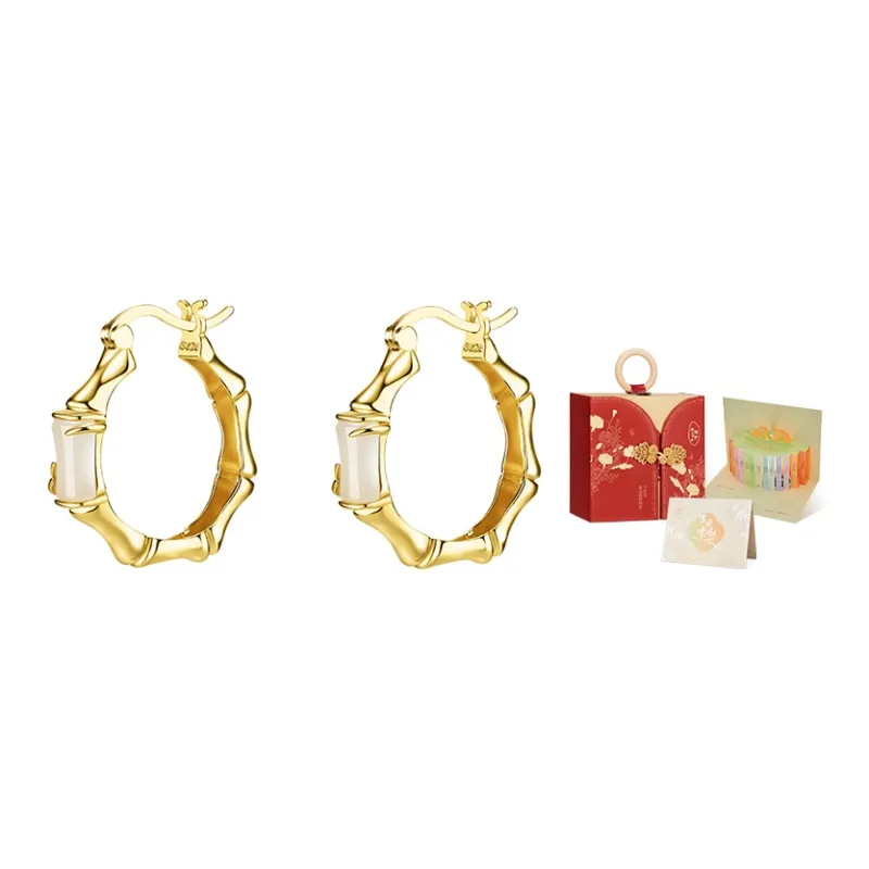 MAMADESHOUHU Hetian Jade Earrings Pale Greenish White Jade Women's-3
