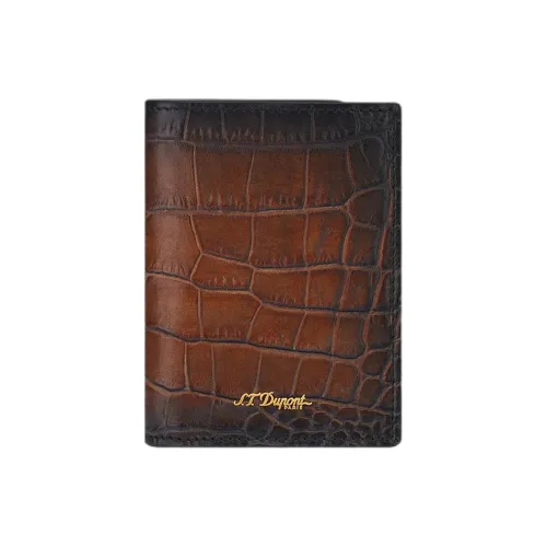 S. T.DUPONT Full Floral Calfskin Wallet Unisex Brown