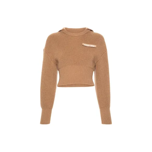 Marine Serre Sweaters Women's Camel Brown