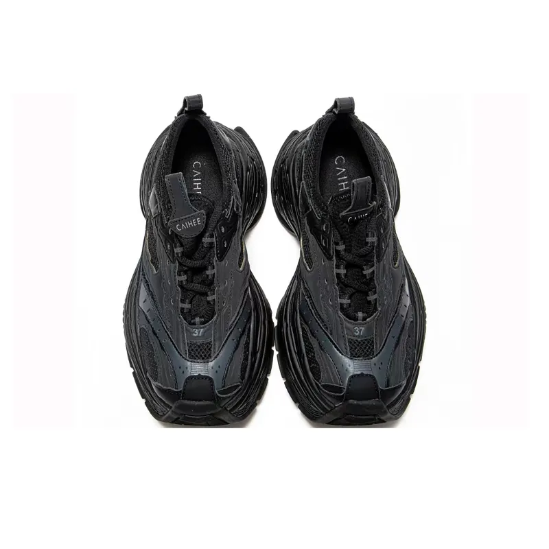 CAIHEE Anti Slip And Wear Resistant Height Increasing Low Top Chunky Sneakers Unisex-3