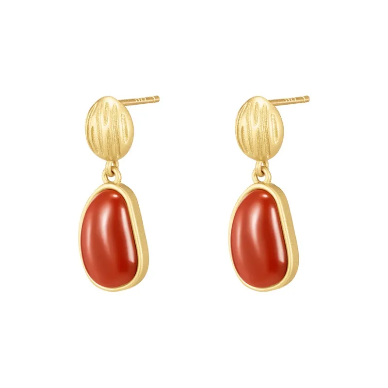 MAMADESHOUHU Agate Jade Earrings Women's-1